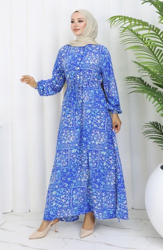 Indigo Hijab Dress 2084-02