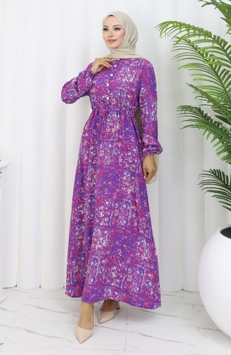 Violet Hijab Dress 2084-03