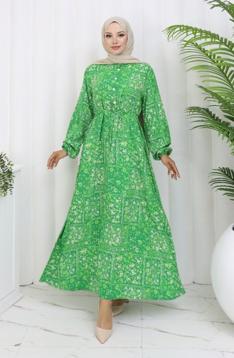 Green Hijab Dress 2084-04