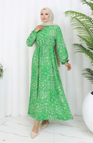 Green Hijab Dress 2084-04