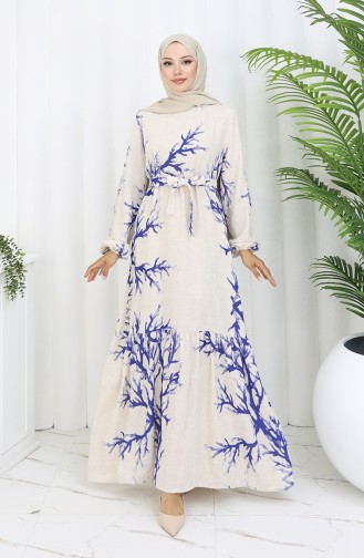 Beige Hijab Dress 2087-01