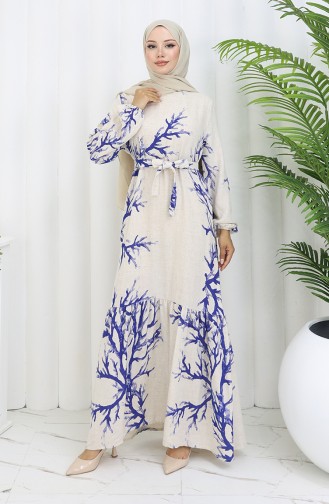 Beige Hijab Dress 2087-01