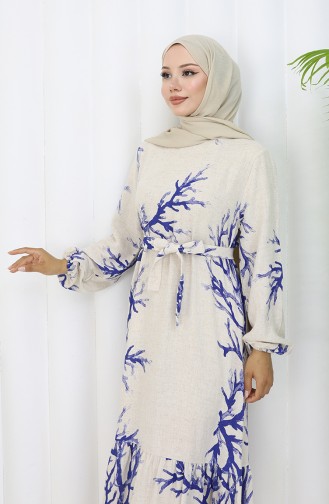 Beige Hijab Dress 2087-01