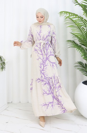 Beige İslamitische Jurk 2087-03