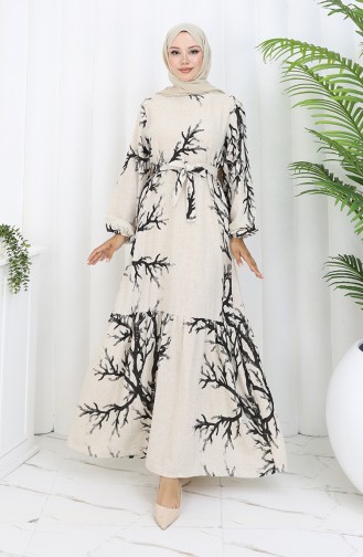 Beige İslamitische Jurk 2087-04