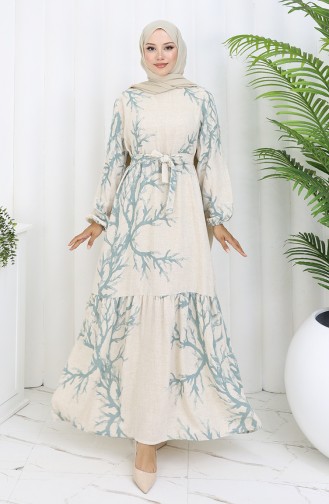 Beige İslamitische Jurk 2087-05
