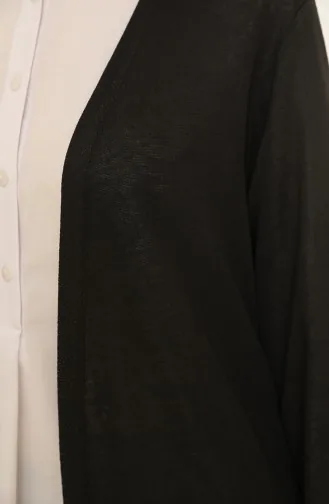 Plain Thin Basic Long Cardigan Hijab Cardigan Mother Cardigan 8755-01 Black 8755-01