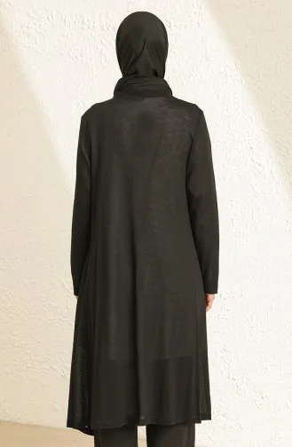Plain Thin Basic Long Cardigan Hijab Cardigan Mother Cardigan 8755-01 Black 8755-01