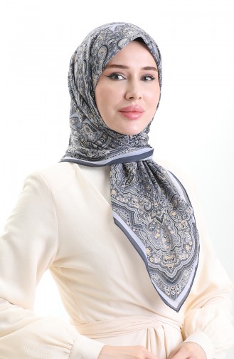 Etnik Desen Soft Eşarp 90201-02 Antrasit