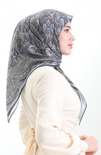 Etnik Desen Soft Eşarp 90201-02 Antrasit