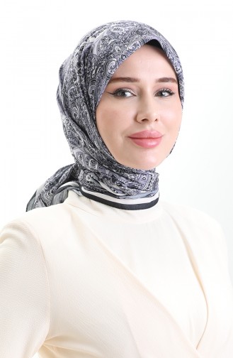 Etnik Desen Soft Eşarp 90201-03 Siyah