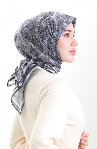 Etnik Desen Soft Eşarp 90201-03 Siyah