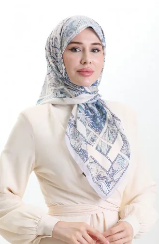Karaca Desenli Cotton Eşarp 81094-01 Lila Somon