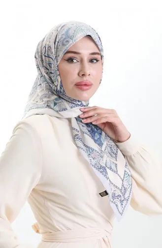 Karaca Desenli Cotton Eşarp 81094-01 Lila Somon