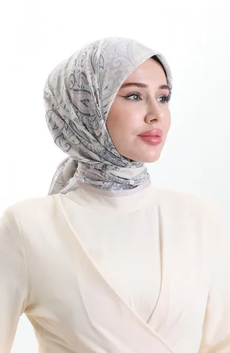 Karaca Desenli Cotton Eşarp 81094-02 Pudra Krem