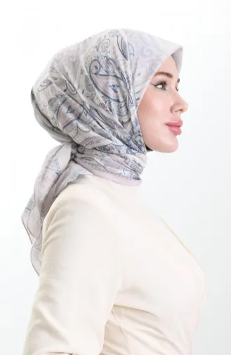 Karaca Desenli Cotton Eşarp 81094-02 Pudra Krem