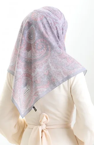 Karaca Desenli Cotton Eşarp 81095-04 Gri Pudra