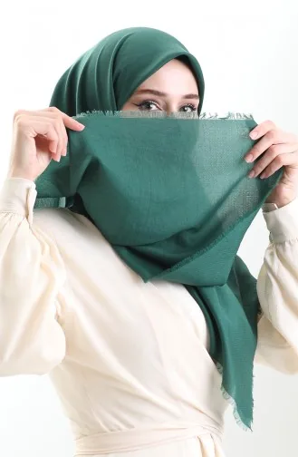 Cotton Jacquard Scarf 90199-01 Emerald Green 90199-01