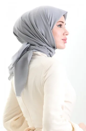 Katoenen Jacquard Sjaal 90199-03 Zilvergrijs 90199-03