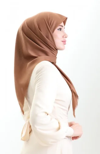 وشاح جاكار قطني 90199-10 بلون القهوة والحليب 90199-10