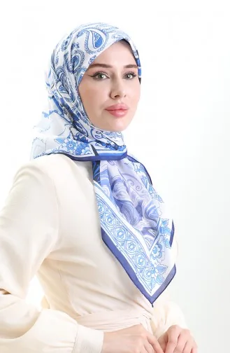 Etnik Desen Soft Eşarp 90200-01 İndigo