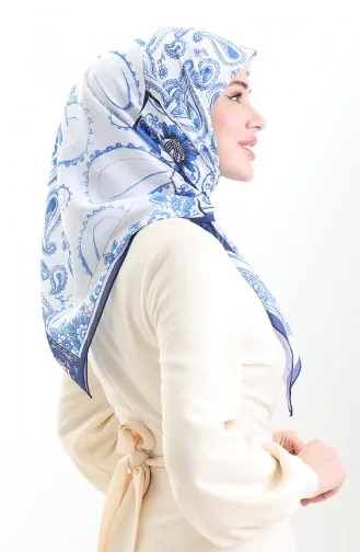 Etnik Desen Soft Eşarp 90200-01 İndigo