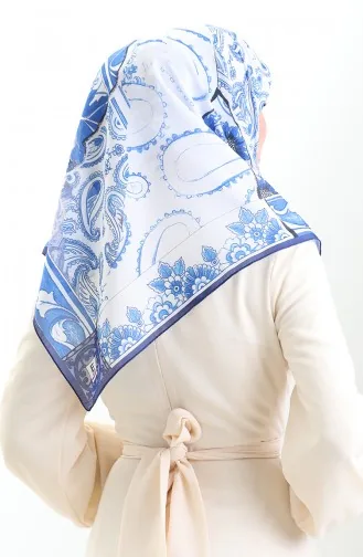 Etnik Desen Soft Eşarp 90200-01 İndigo