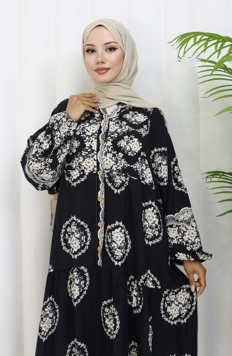Schwarz Hijab Kleider 0109-01