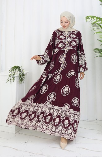 Plum Hijab Dress 0109-02