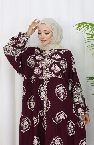 Plum Hijab Dress 0109-02