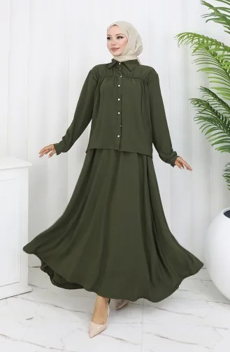 Aerobin Stoff Hemdrock Zweiteiler 2082-02 Khaki 2082-02