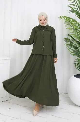 Aerobin Stoff Hemdrock Zweiteiler 2082-02 Khaki 2082-02