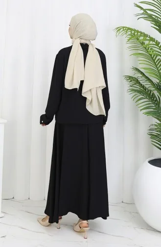 Aerobin Fabric Shirt Skirt Two Piece Suit 2082-03 Black 2082-03