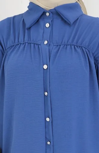 Aerobin Fabric Shirt Skirt Two Piece Suit 2082-04 Indigo 2082-04