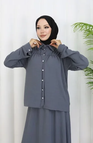 Aerobin Fabric Shirt Skirt Two Piece Suit 2082-05 Anthracite 2082-05