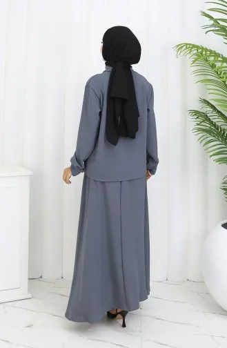 Aerobin Fabric Shirt Skirt Two Piece Suit 2082-05 Anthracite 2082-05