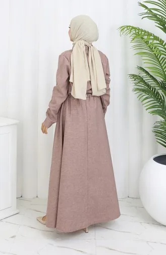 Zweiteiliger Anzug Mit Rosendetail Und Hemdrock 2088-02 Milchkaffee 2088-02