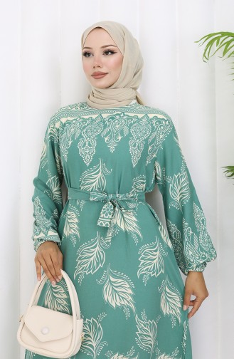 Green Almond Hijab Dress 2092-02