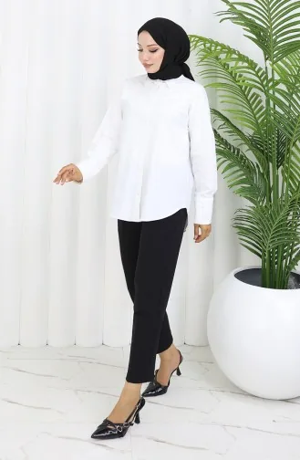 Oversays Gömlek 4250-01 Beyaz