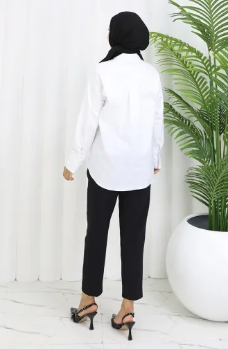 Oversays Gömlek 4250-01 Beyaz