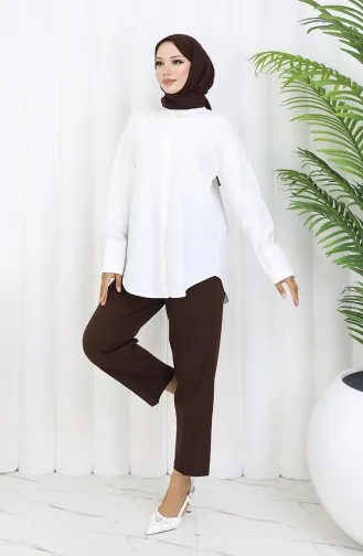 Oversays Gömlek 4250-02 Krem