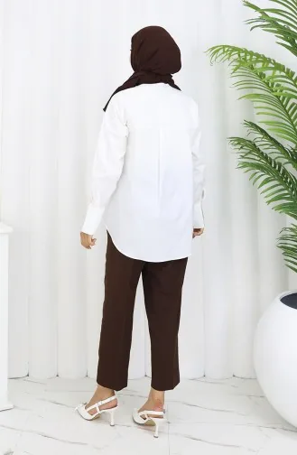 Oversays Gömlek 4250-02 Krem