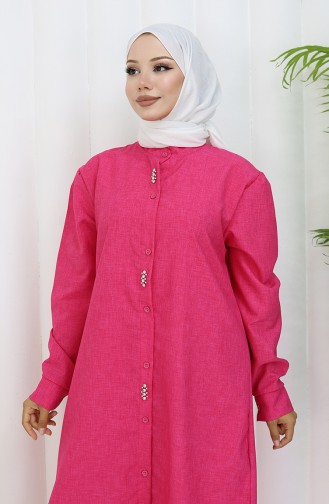 Taşlı Tunik Pantolon İkili Takım 2090-01 Fuşya