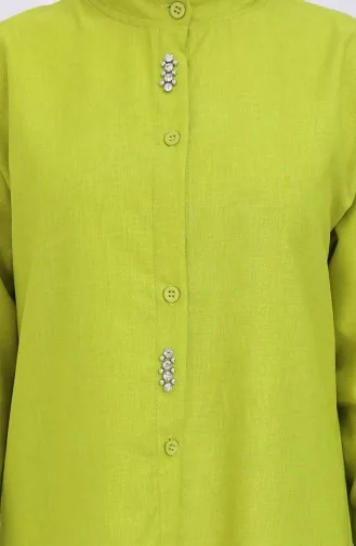 Taşlı Tunik Pantolon İkili Takım 2090-04 Yağ Yeşili