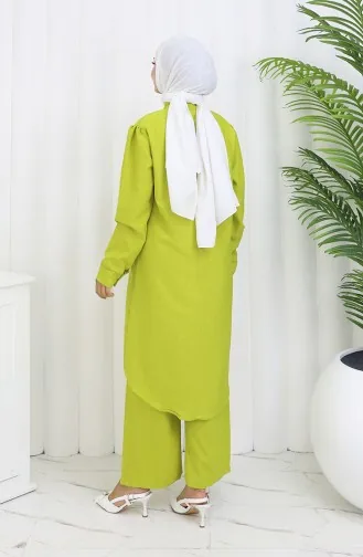 Taşlı Tunik Pantolon İkili Takım 2090-04 Yağ Yeşili