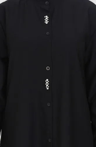 Taşlı Tunik Pantolon İkili Takım 2090-05 Siyah