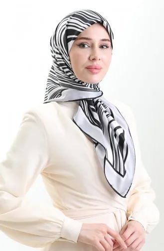 وشاح رايون رقمي 70301-03 رمادي فضي 70301-03