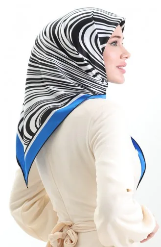 Digital Rayon Scarf 70301-06 Black Saxe 70301-06