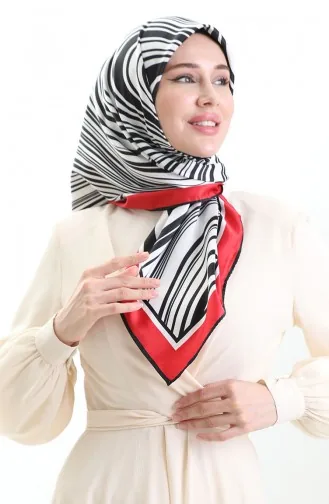 Digital Rayon Scarf 70301-10 Black Red 70301-10