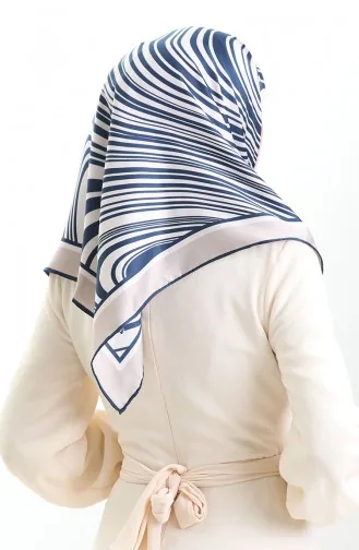 Dijital Rayon Eşarp 70301-13 Lacivert Bej